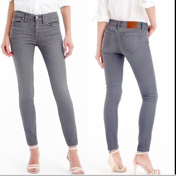 J.Crew Mid Rise Gray Toothpick Skinny Jeans 26